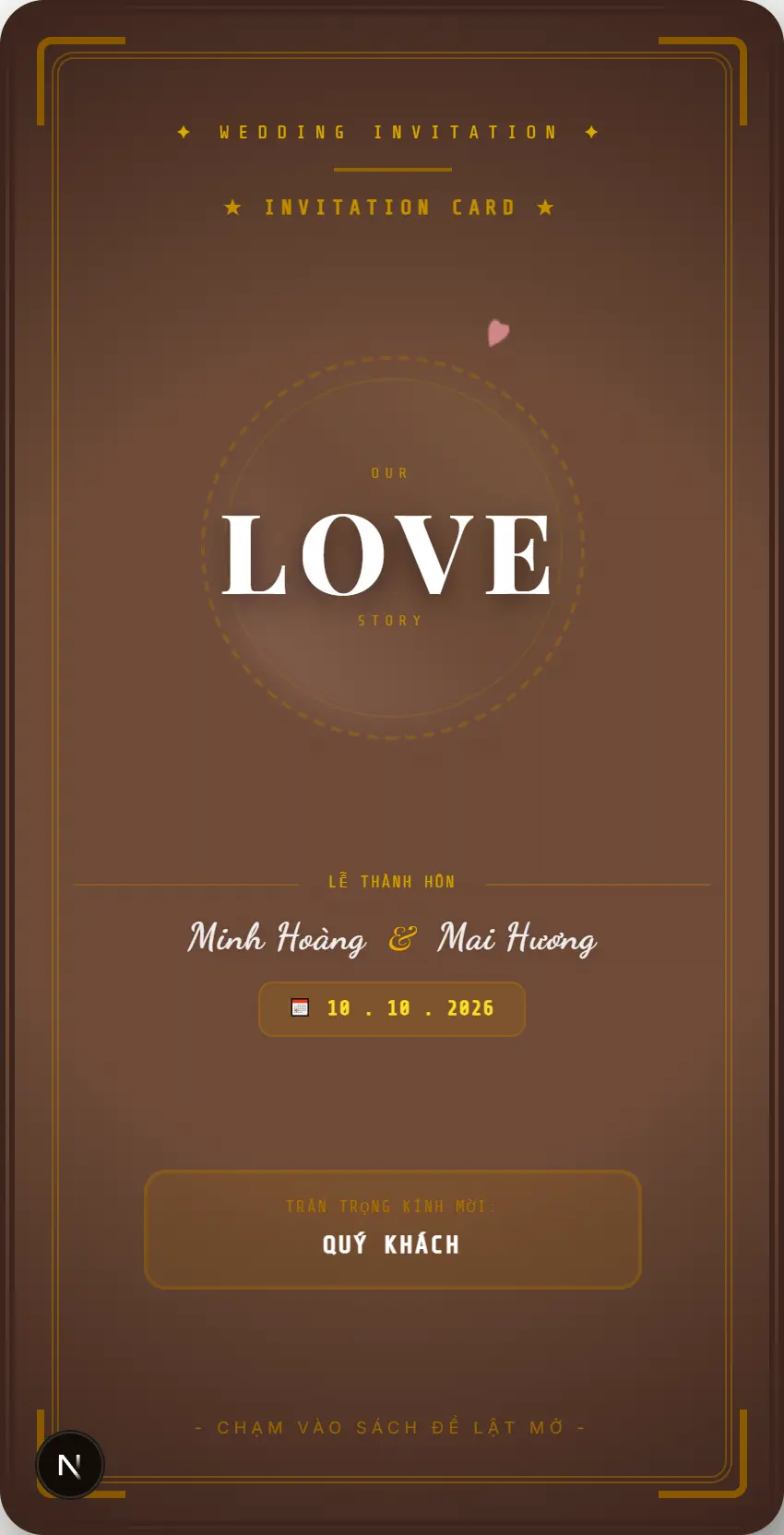 Mẫu thiệp cưới online Mẫu Pop-Up Sách Nổi - Save The Date