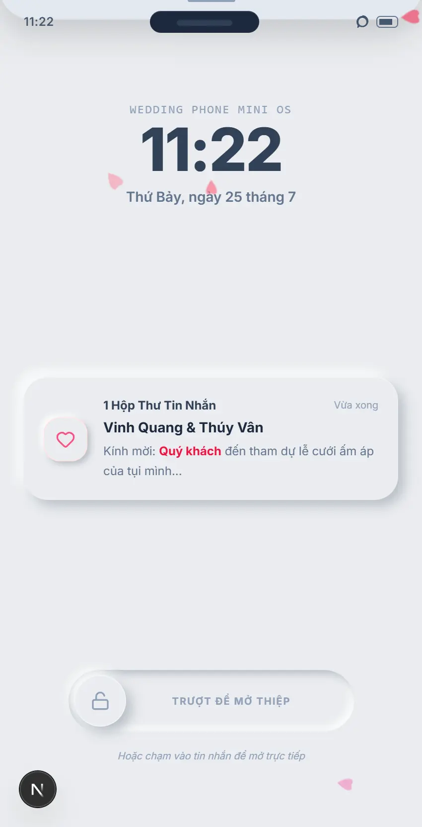 Mẫu thiệp cưới online Mẫu Neomorphic Mini-OS - Save The Date